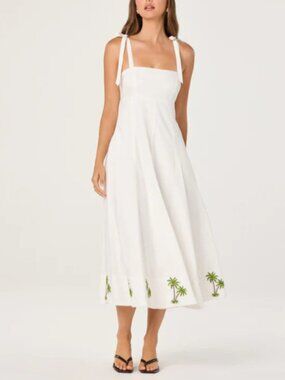 ASTR Shiann Embroidered Midi Dress